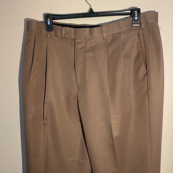 Perry Ellis Portfolio men’s tan dress pants with cuff size 40/30 - Picture 4 of 7